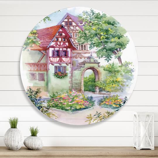 Designart - Red Rustic House In The Country Side